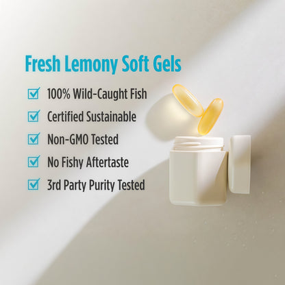 Nordic Naturals Ultimate Omega, Lemon Flavor - 210 Soft Gels - 1280 mg Omega-3 - High-Potency Fish Oil with EPA & DHA - Promotes Brain & Heart Health - Non-GMO - 105 Servings